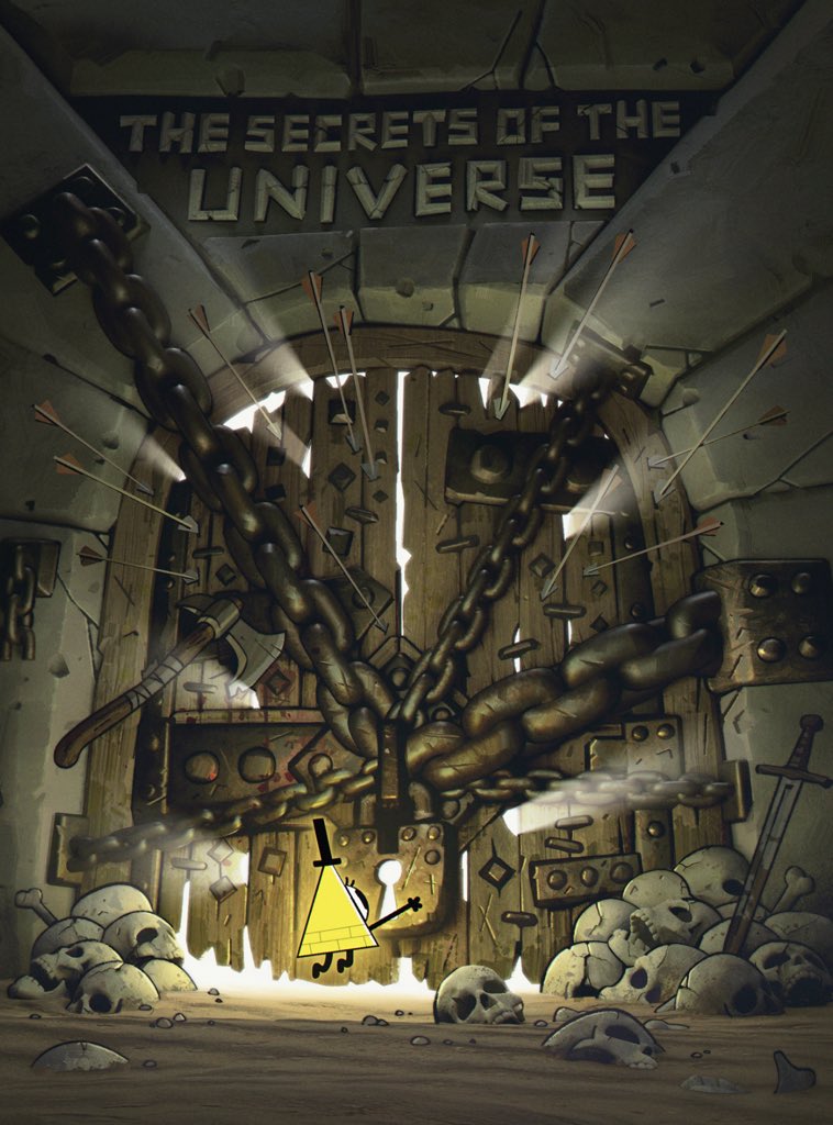 1boy, 3d, arrow_(projectile), axe, bill_cipher, black_hat, blender_(medium), bone