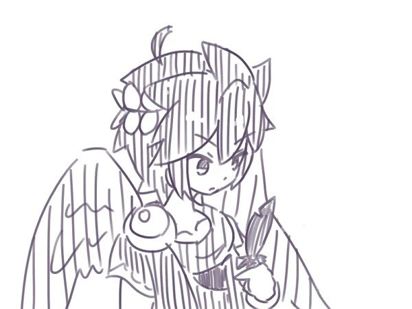 1boy, ahoge, angel, angel_wings, aonori106, bad_id, bad_pixiv_id, collarbone, dark_pit, feathers, holding, holding_feather, kid_icarus, kid_icarus_uprising, laurel_crown, male_focus, sketch, solo, upper_body, wings