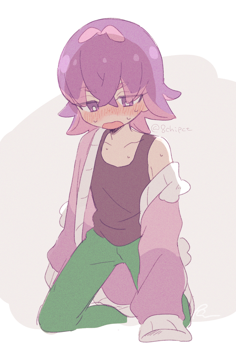 0zr8hc, 1girl, antenna_hair, blush, bright_pupils, cardigan, commentary, dot_(pokemon)