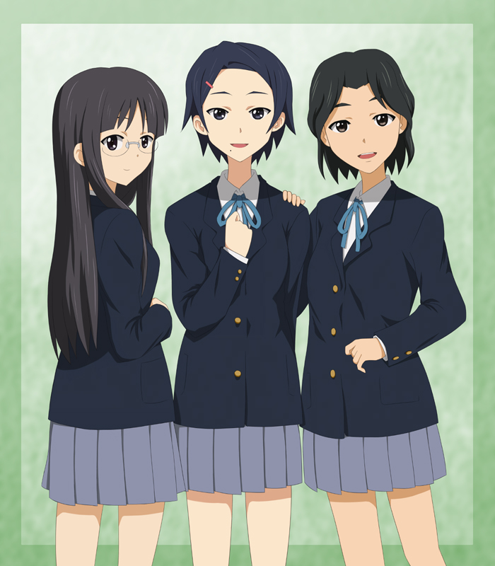 black_hair, brown_eyes, extra, glasses, inou_hiroaki, k-on!, long_hair, mole