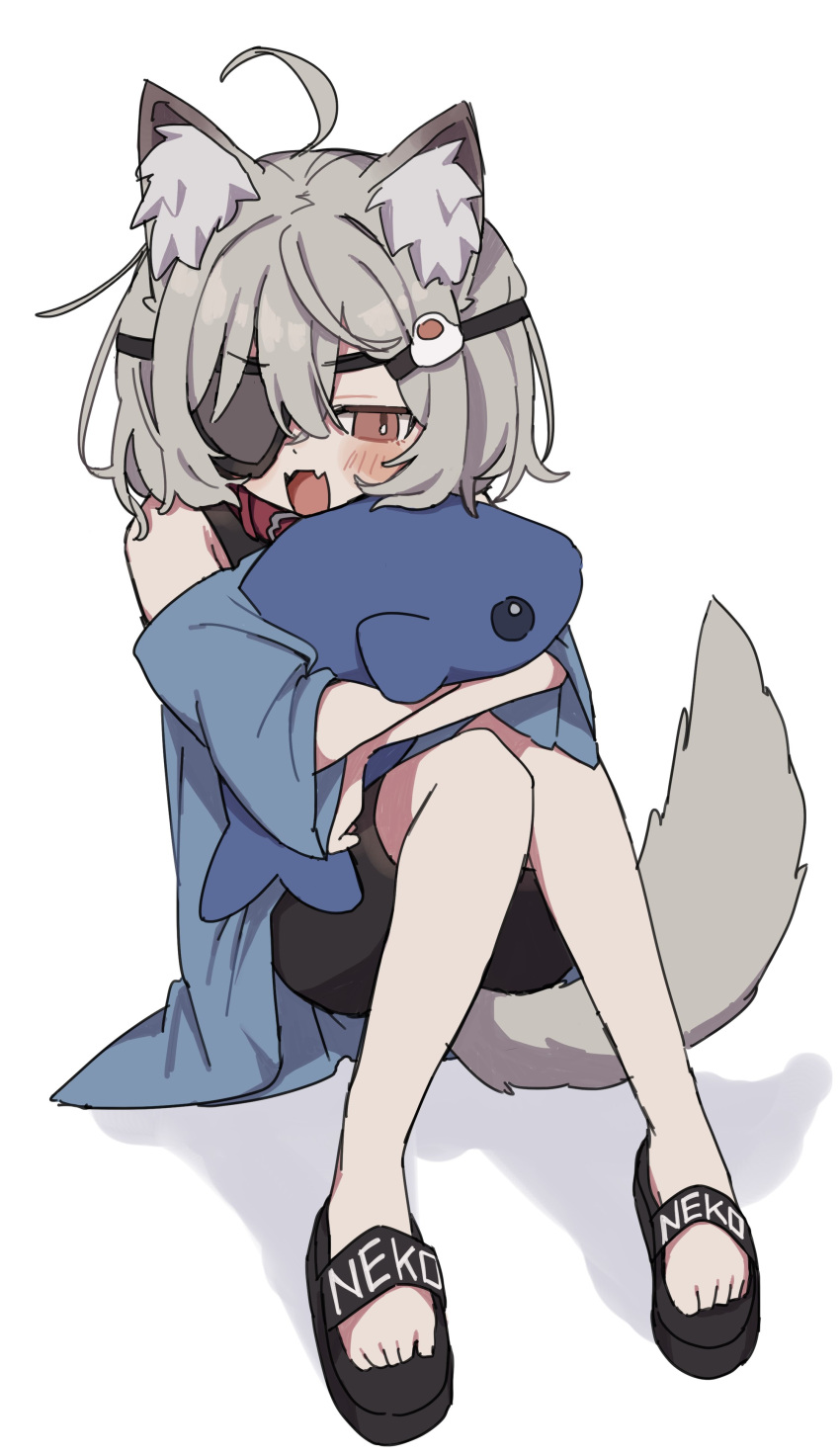 1girl, absurdres, ahoge, animal_ear_fluff, animal_ears, bike_shorts, black_footwear, black_shorts