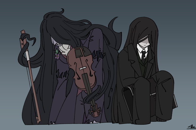 1boy, 1girl, antonio_(identity_v), ascot, bag, black_coat, black_hair, black_necktie