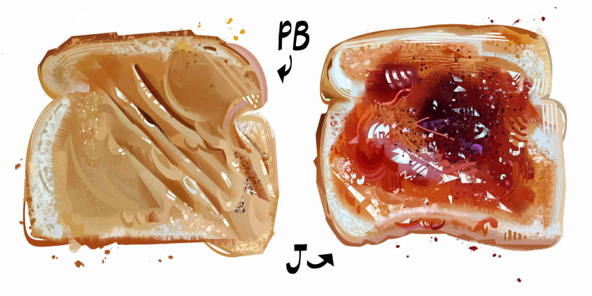 arrow_(symbol), bread, crumbs, food, food_focus, highres, jam, nate_d_hernandez