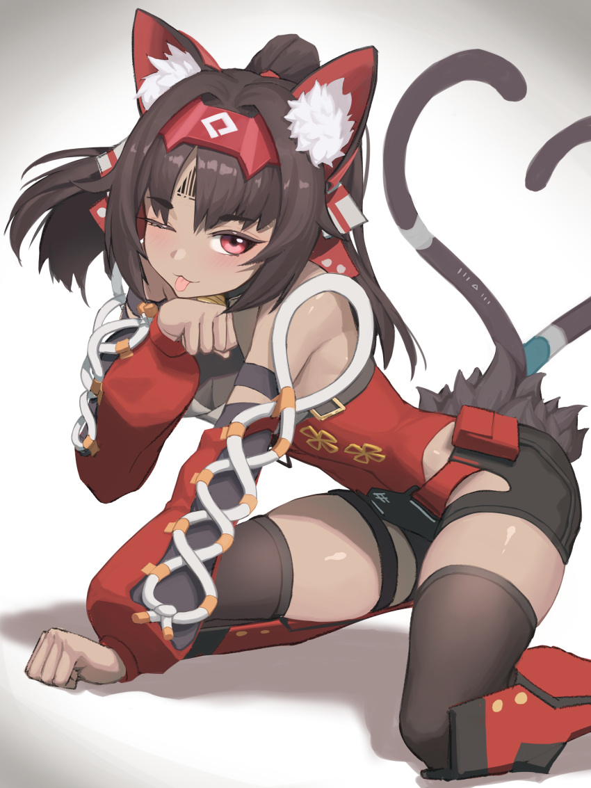 1girl, absurdres, animal_ear_fluff, animal_ears, auxar, bell, black_hair, black_thighhighs