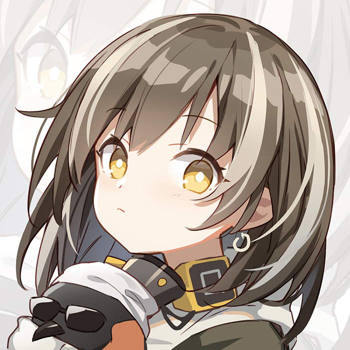 1girl, animal, arknights, bandana, bird, brown_hair, chibi, chibi_only