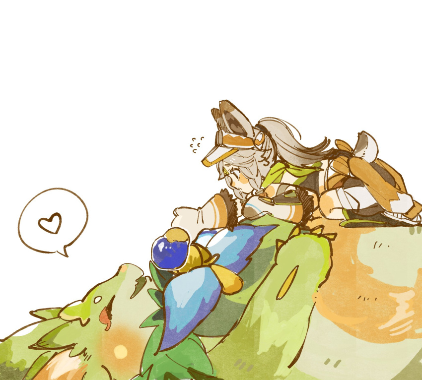 1girl, :o, ^_^, animal_ears, bandana, bandana_around_neck, black_footwear, blue_flower