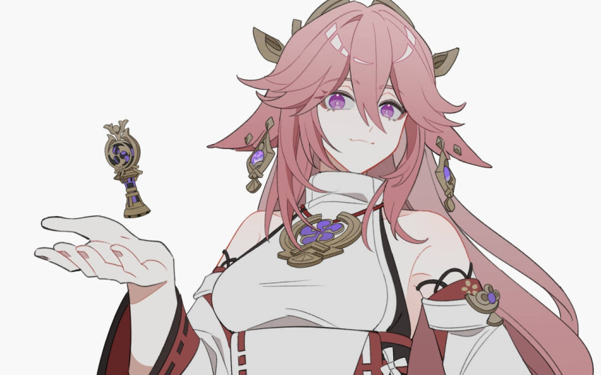 1girl, :3, animal_ears, bare_shoulders, breasts, closed_mouth, collarbone, commentary_request