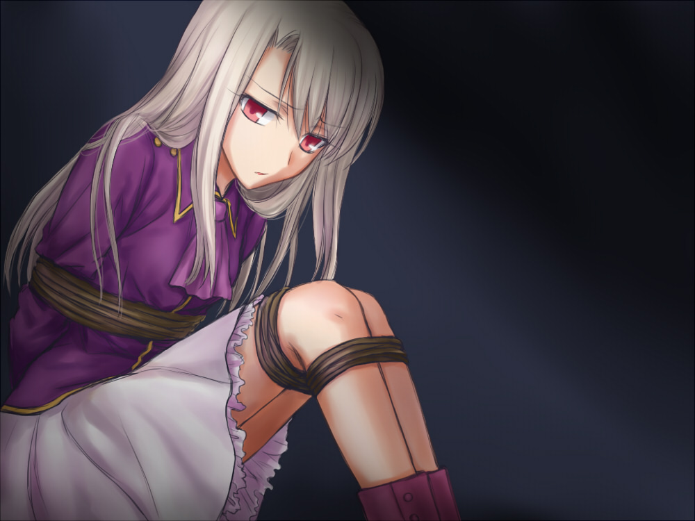 bondage, fate/stay_night, fate_(series), hitoha, illyasviel_von_einzbern, long_hair, red_eyes, rope