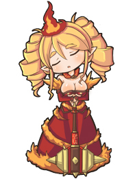 breasts, chibi, choker, cleavage, closed_eyes, crown, dress, drill_hair