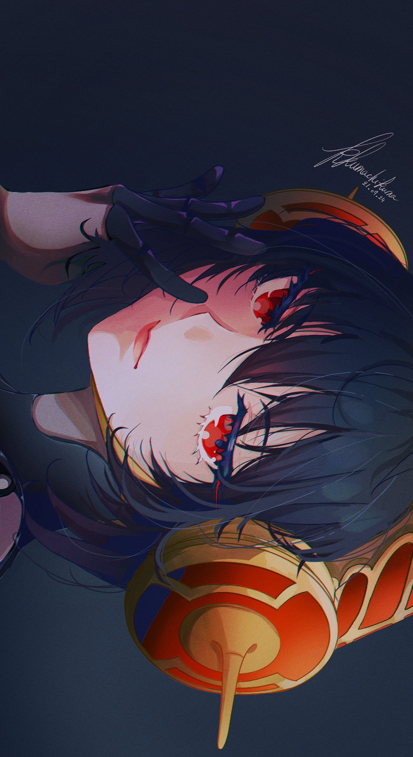 1girl, android, black_hair, highres, joints, kkumachi, metis_(persona), persona
