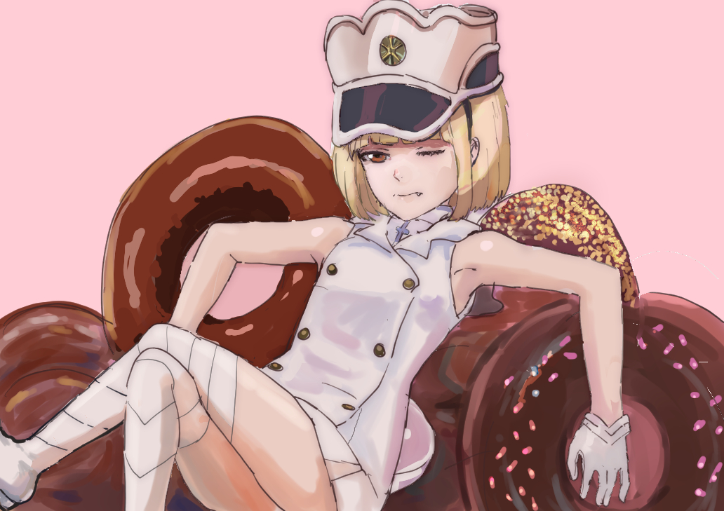 1girl, 3;, \||/, bare_shoulders, bleach, bleach:_sennen_kessen-hen, blonde_hair, blunt_bangs