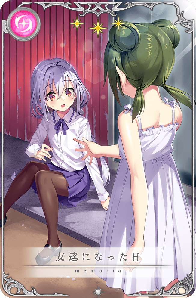 2girls, akanegasaki_middle_school_uniform, amano_suzune, bare_arms, bare_shoulders, black_footwear, blue_bow, blue_bowtie