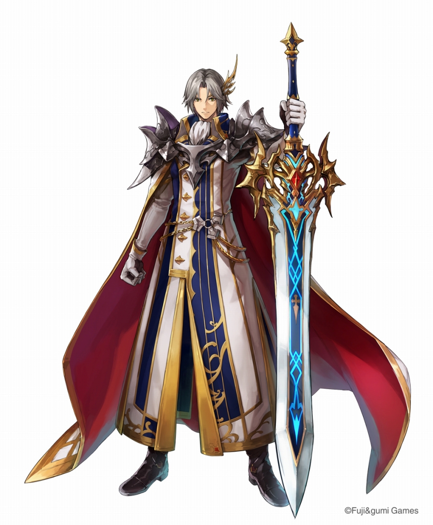 1boy, armor, chain, cloak, closed_mouth, company_name, dare_ga_tame_no_alchemist, full_body