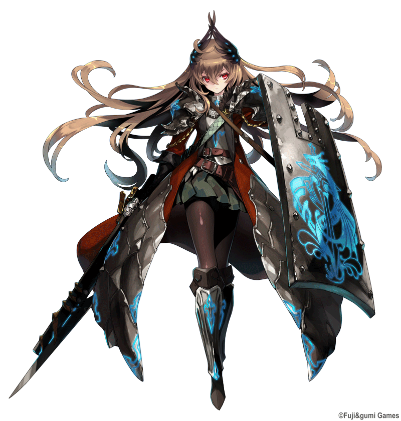 1girl, ahoge, armor, armored_boots, armored_dress, belt, black_armor, black_pantyhose