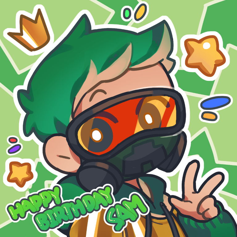 1boy, armor, awesamdude, birthday, chibi, chibi_only, commentary, creeper