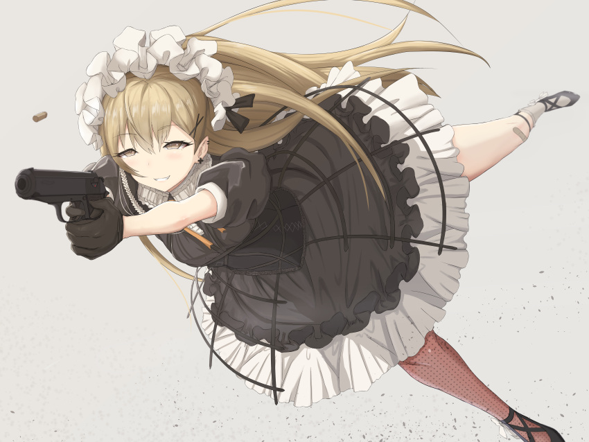 1girl, absurdres, blush, brown_eyes, dress, frills, girls_frontline, gothic_lolita