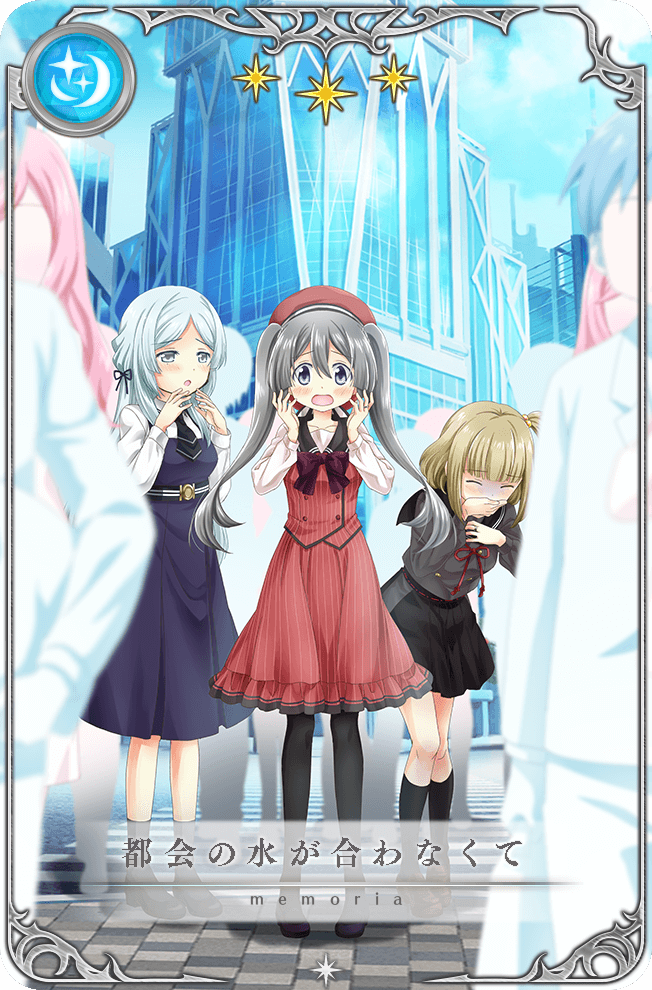 3girls, ankle_socks, belt, belt_buckle, beret, black_belt, black_necktie, black_pantyhose