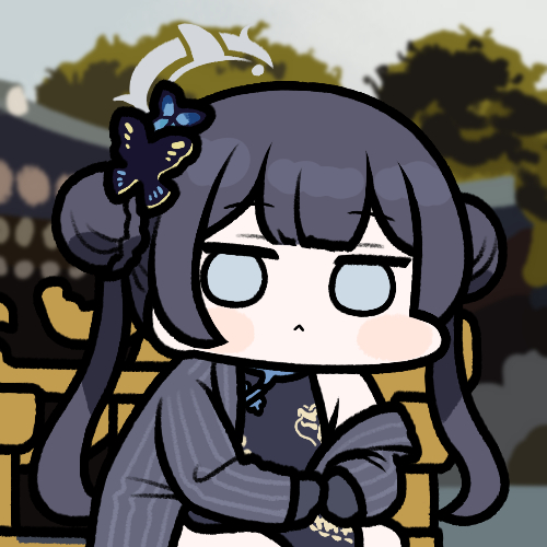 1girl, :<, black_dress, black_gloves, black_hair, blue_archive, butterfly_hair_ornament, china_dress