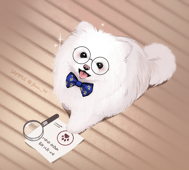 animal, animal_focus, blue_bow, blue_bowtie, blush, bow, bowtie, commentary