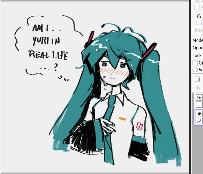 1girl, aqua_hair, aqua_necktie, art_program_in_frame, black_sleeves, blush, closed_mouth, collared_shirt