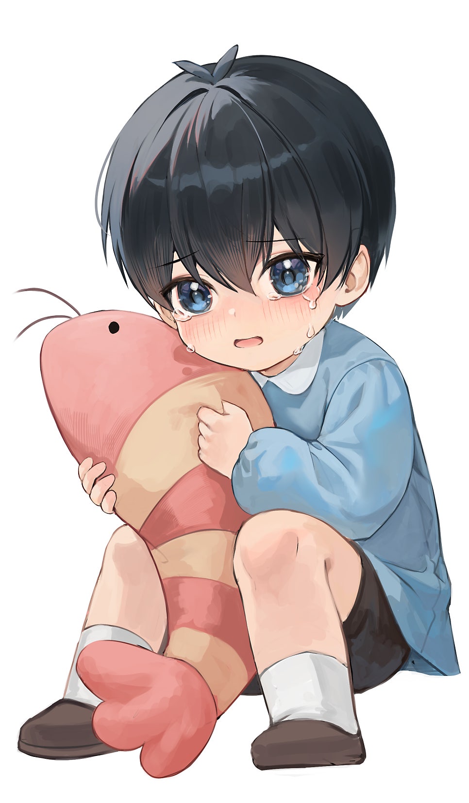 blue_lock, highres, isagi_yoichi, kindergarten_uniform, non-web_source, shota, tears
