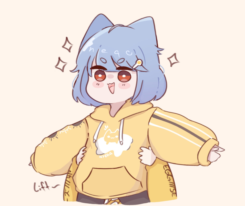 2girls, :d, black_pantyhose, blue_hair, blush_stickers, brown_background, chibi, chonkyorca