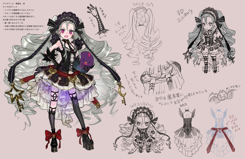 1girl, absurdly_long_hair, bare_shoulders, black_dress, blush, bow, breasts, commentary_request