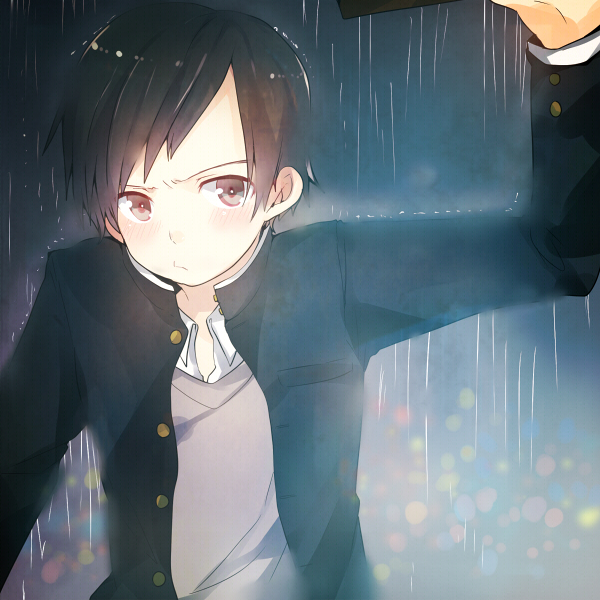ayase08, pun2, rain, school_uniform, solo