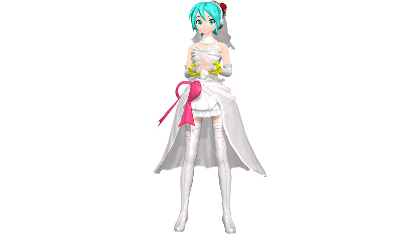 1girl, 3d, absurdres, bare_shoulders, blue_eyes, boots, dress, full_body