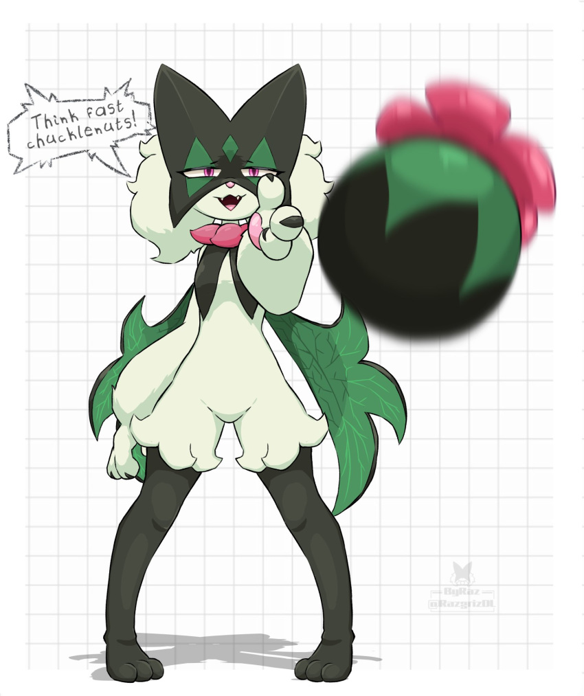 flower_trick_(pokemon), green_fur, mask, meowscarada, pokemon, pokemon_(creature)