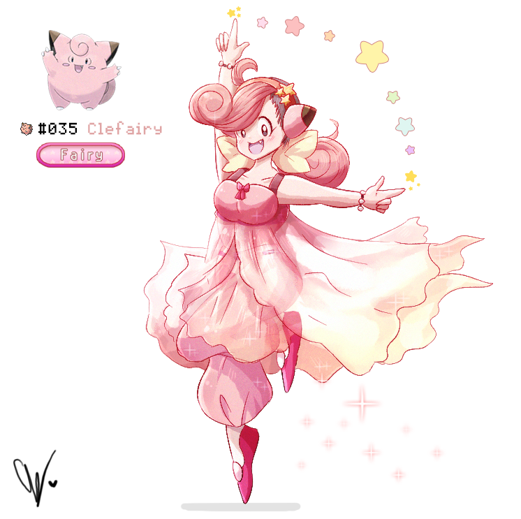1girl, arm_up, bracelet, clefairy, collarbone, commentary, dress, endifi