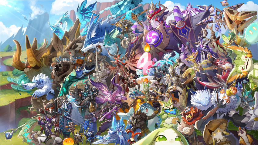 >_o, ?, ^_^, absurdres, abyss_lector_(genshin_impact), abyss_mage_(genshin_impact), aeonblight_drake_(genshin_impact), algorithm_of_semi-intransient_matrix_of_overseer_network_(genshin_impact)