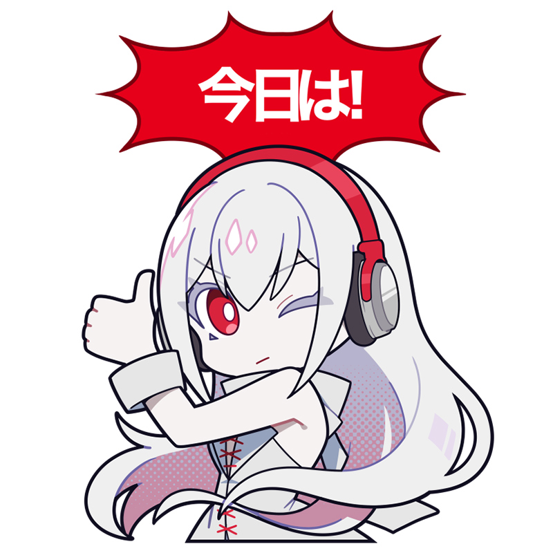 1girl, albino, artist_request, colored_skin, commentary_request, doro_c, hair_between_eyes, hardcore_tano_c