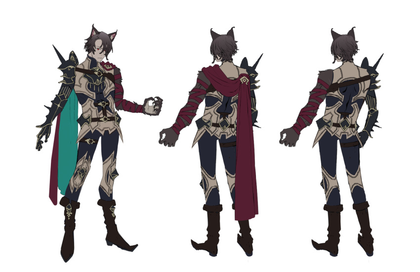 1boy, animal_ears, animal_hands, armor, atelier_(series), atelier_resleriana, belt, black_belt