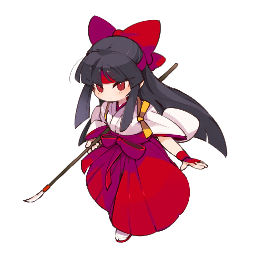 1girl, asuka_120_percent, black_hair, blush, bow, fingerless_gloves, full_body, gloves