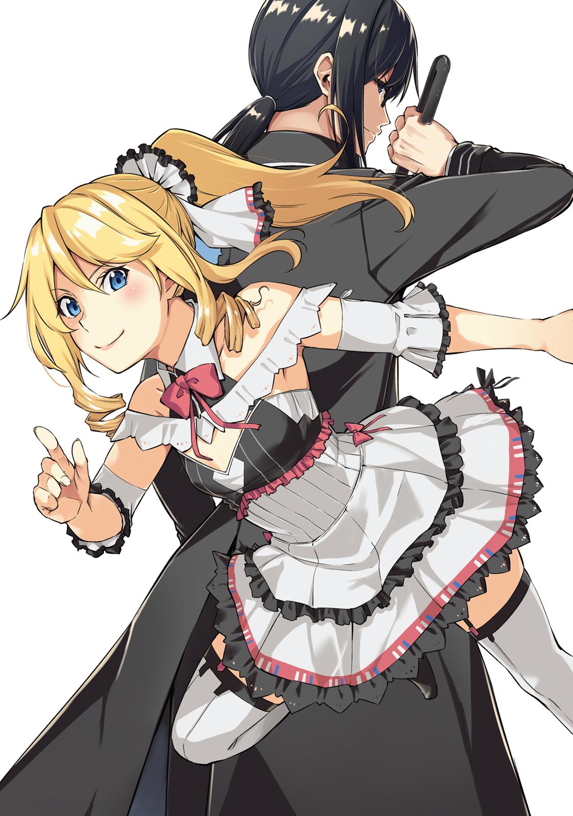 1boy, 1girl, arifureta_shokugyou_de_sekai_saikyou, arifureta_shokugyou_de_sekai_saikyou_zero, long_hair, miledi_reisen, oscar_orcus, ponytail