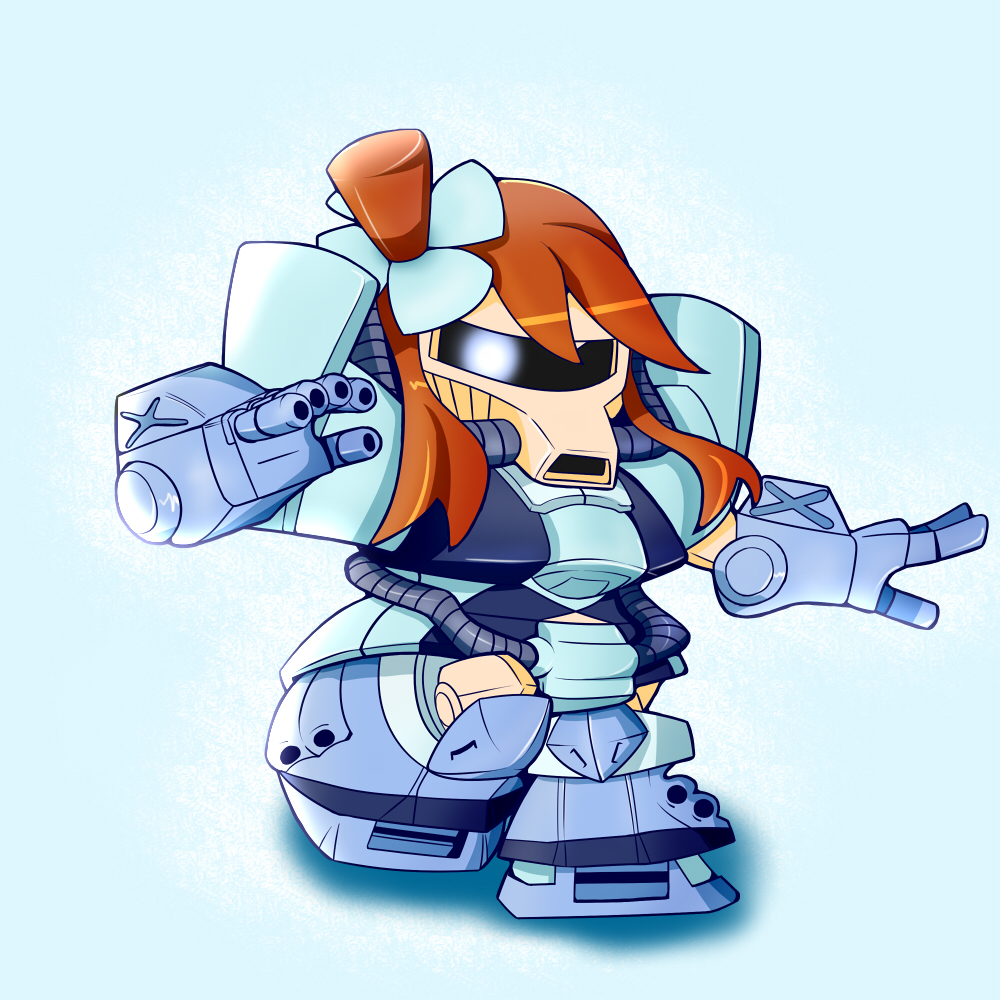 brown_hair, fuuro_(pokemon), gouf, gundam, gym_leader, mechanization, nori_nori_ex, parody