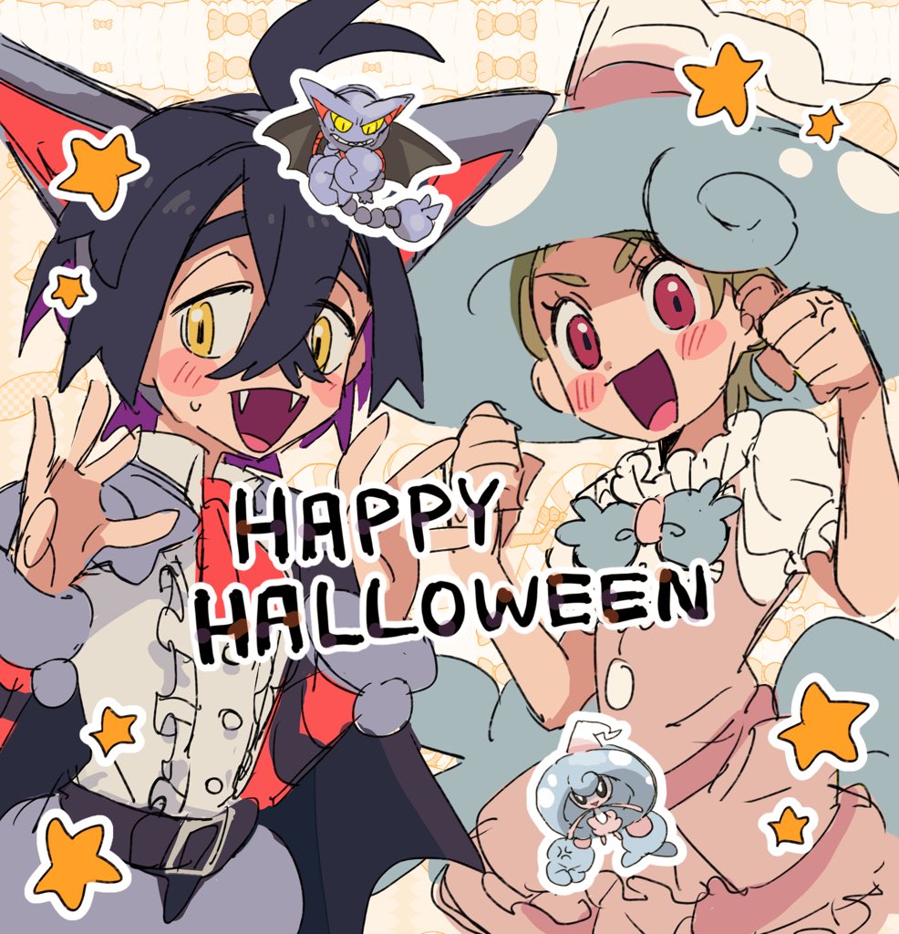 2boys, ahoge, anger_vein, animal_ears, belt, black_belt, black_hair, blonde_hair
