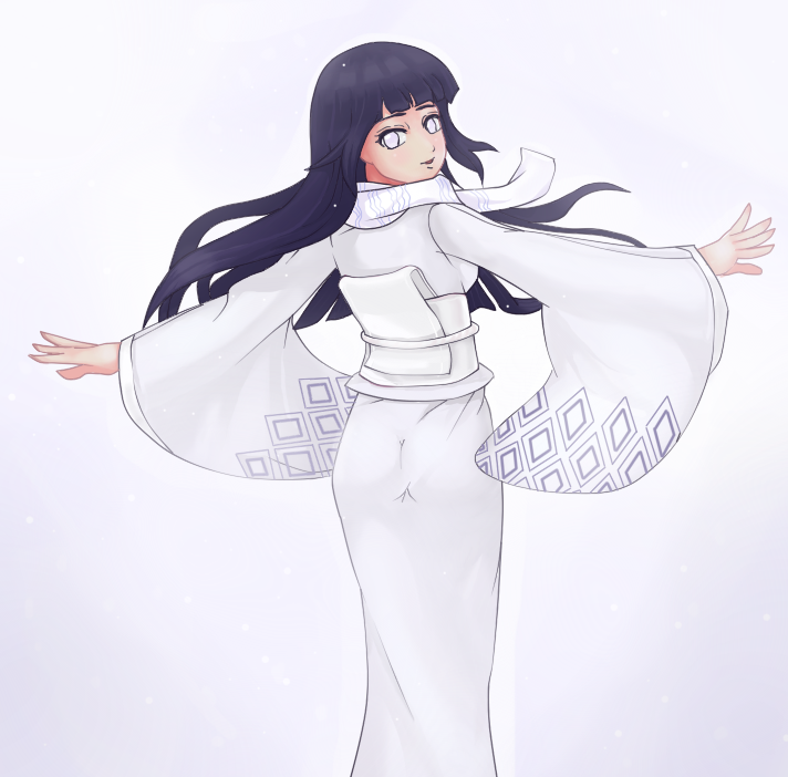 blush, hyuuga_hinata, japanese_clothes, kimono, long_hair, naruto, sakuama, sakuama_chuu, white, white_background, white_eyes