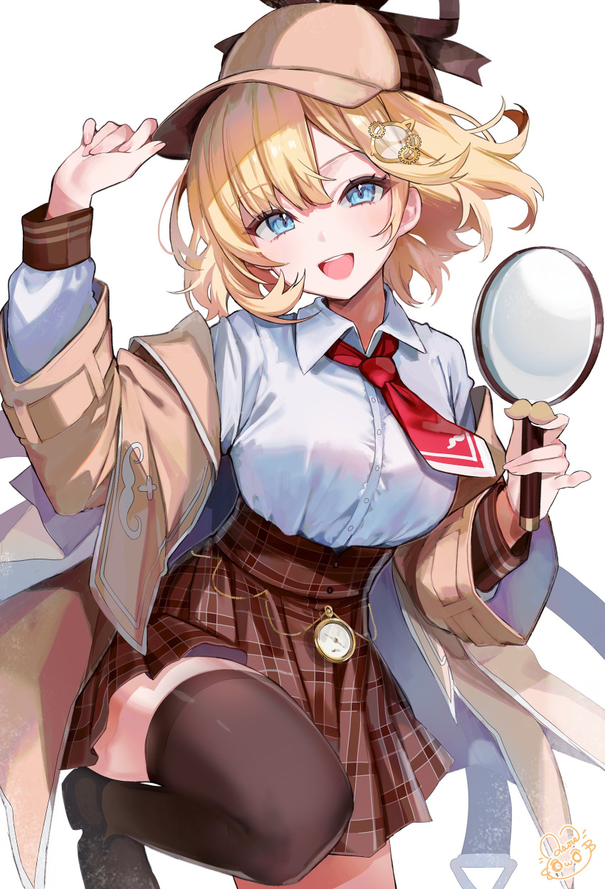 1girl, absurdres, blonde_hair, blue_eyes, blush, bob_cut, breasts, commentary