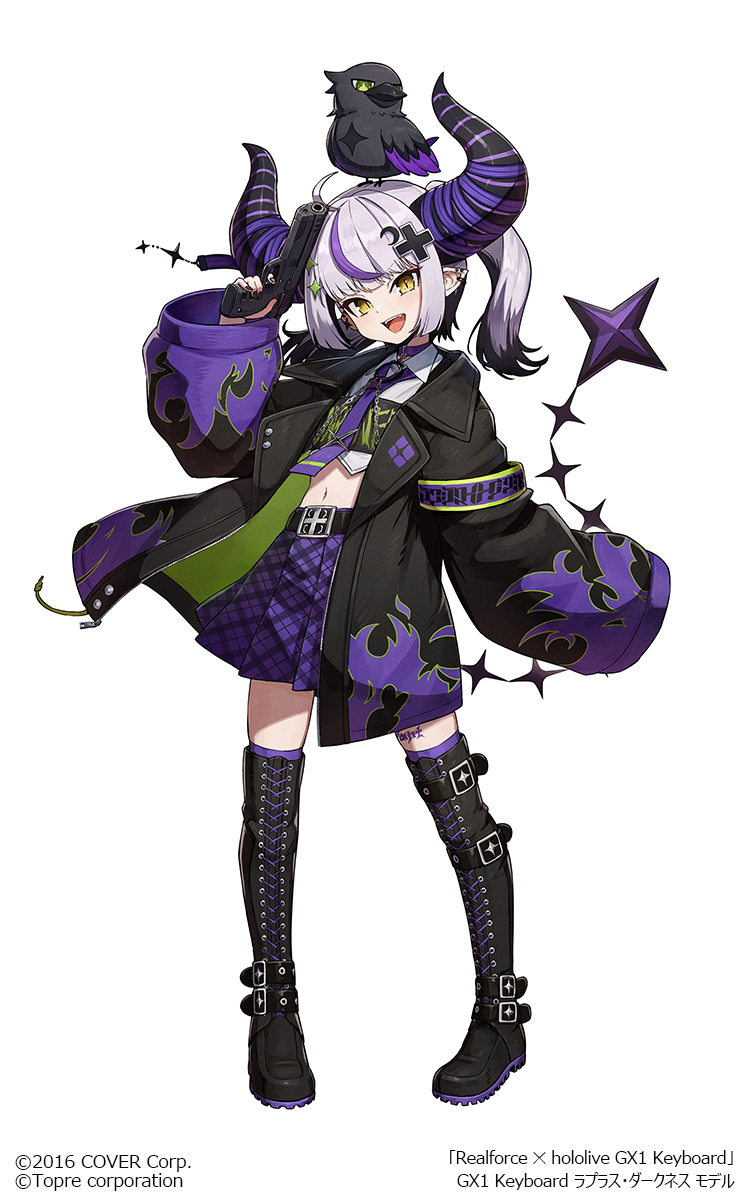 1girl, :d, ahoge, animal_on_head, armband, belt, bird, bird_on_head