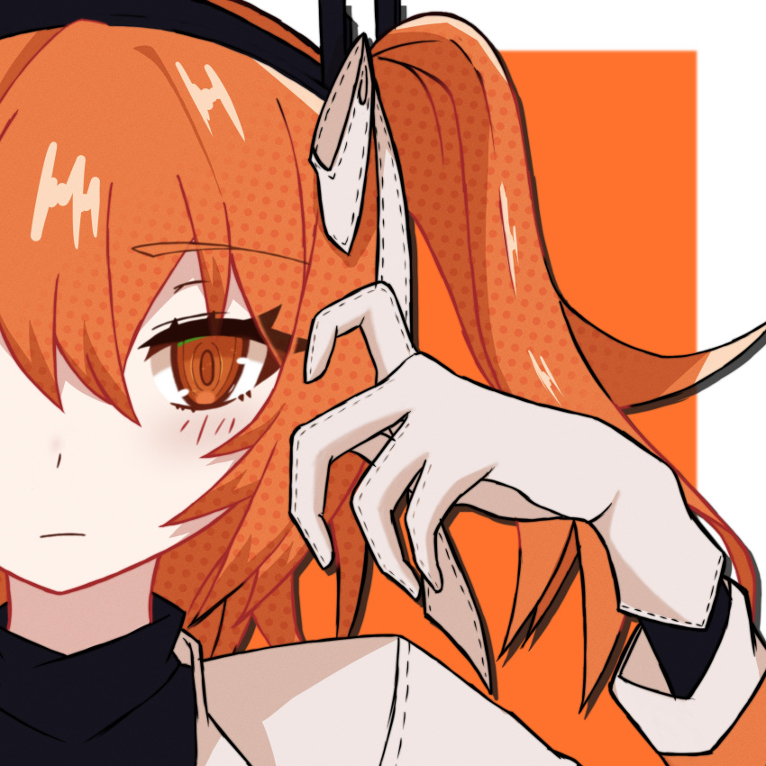 a.i._voice, absurdres, adachi_rei, black_shirt, blush, closed_mouth, gloves, hair_ribbon