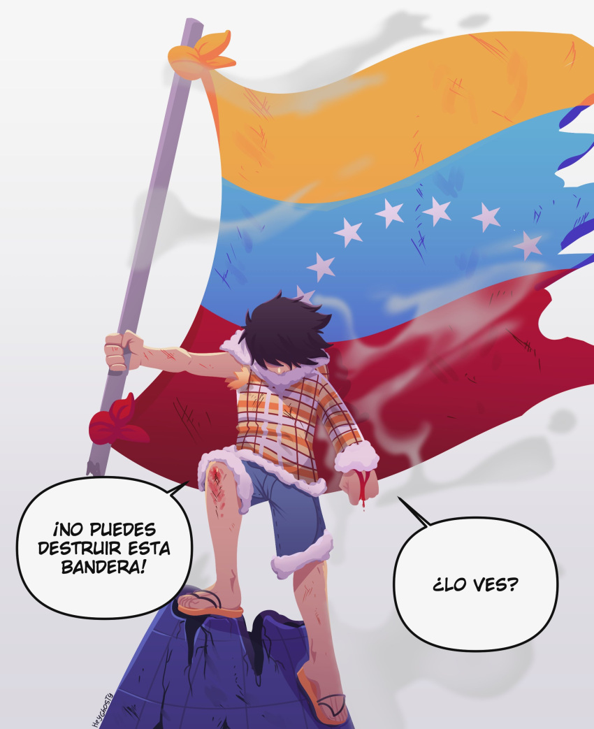 1boy, absurdres, alternate_costume, artist_name, black_hair, blood, blood_on_hands, clenched_hand