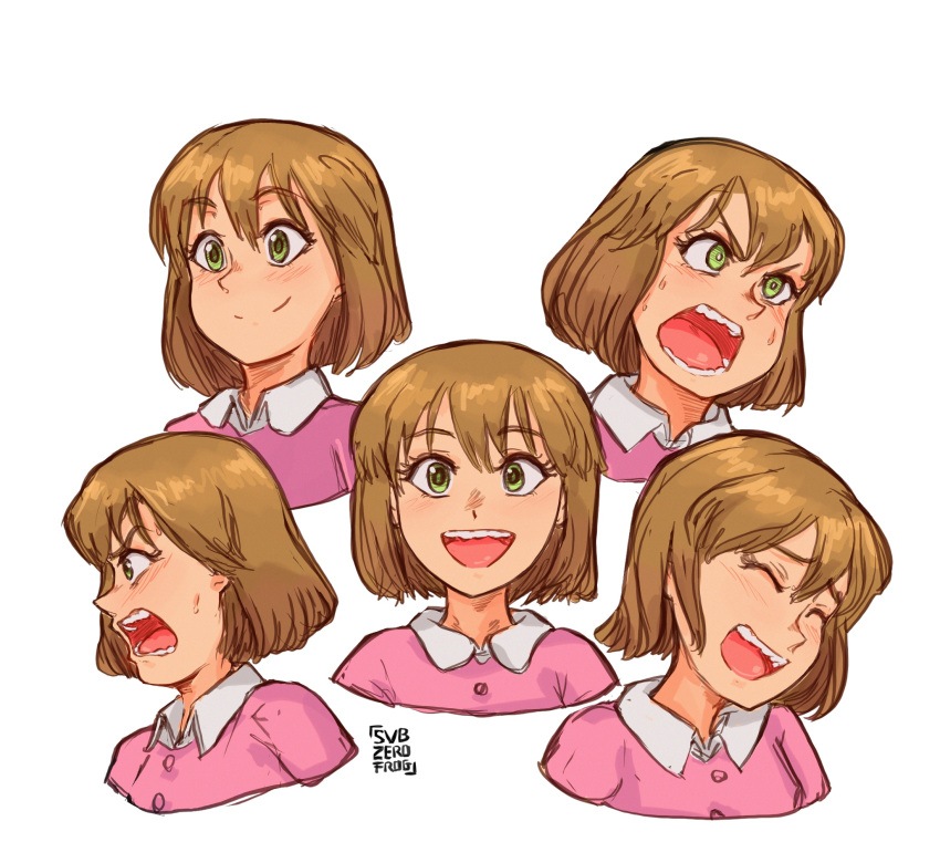 1girl, ayumu_niikura, blonde_hair, buttons, city_(arawi_keiichi), closed_eyes, closed_mouth, cropped_torso
