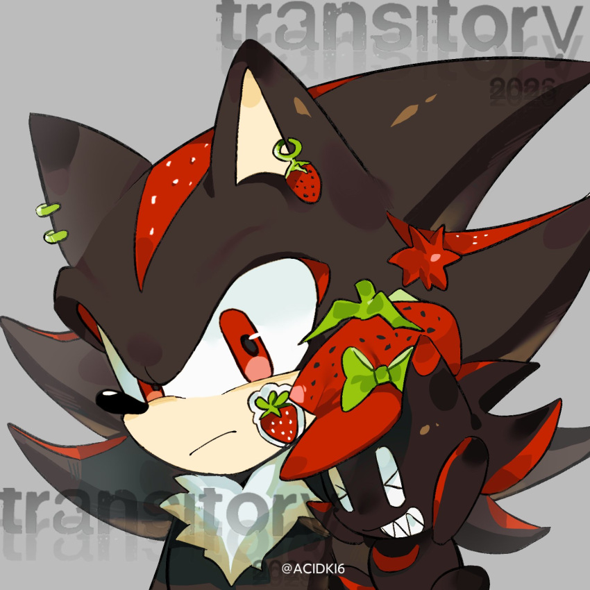 >_<, 1boy, acidki6, animal_ears, animal_nose, chao_(sonic), chinese_commentary, closed_mouth