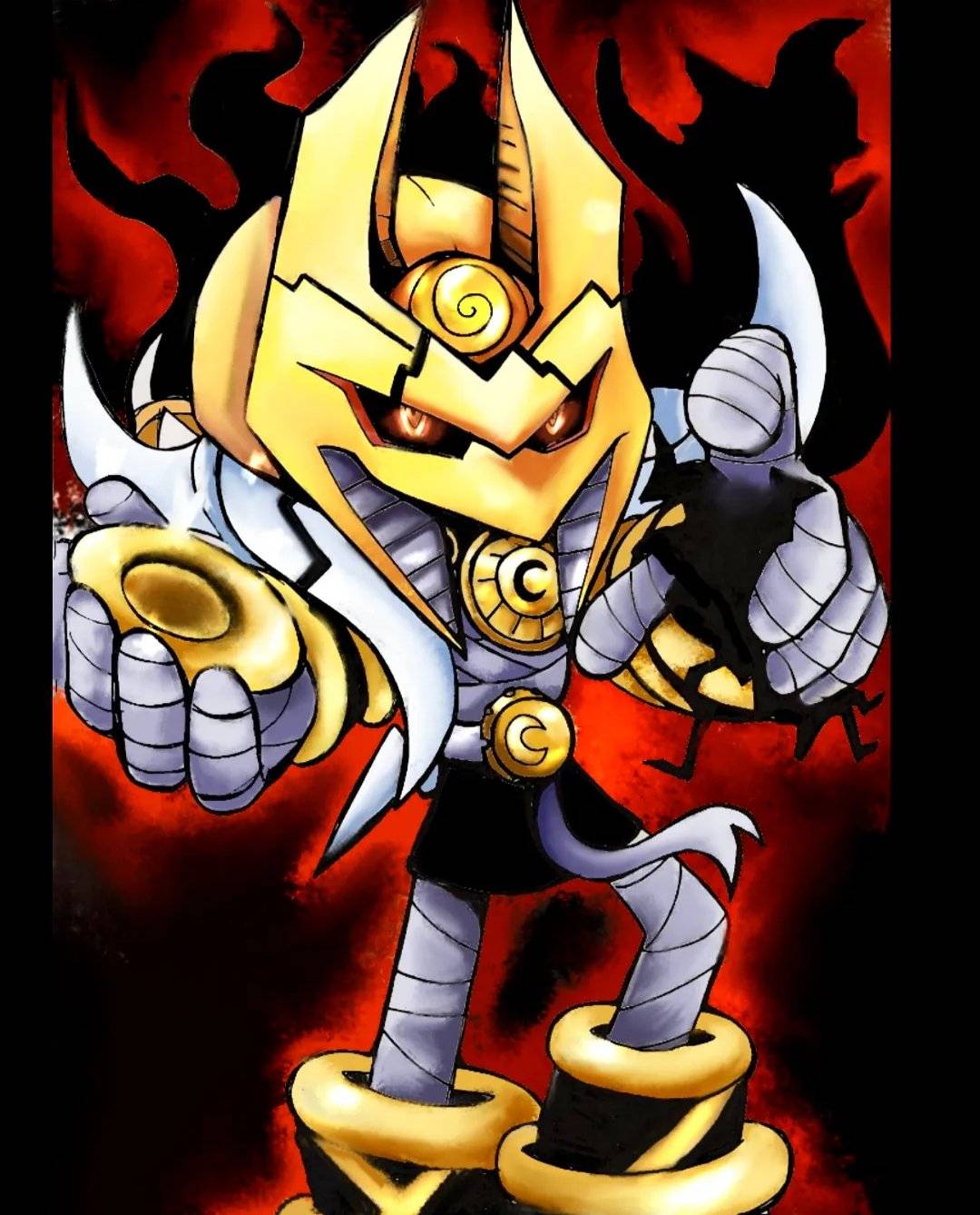 1boy, 4sonicfan, alternate_costume, alternate_eye_color, archie_comics, armor, aura, bandages