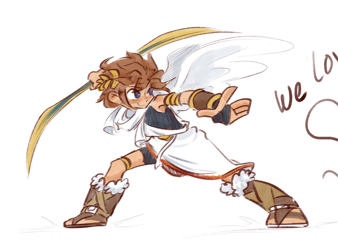 1boy, androgynous, angel, armlet, black_shorts, black_undershirt, blue_eyes, brown_hair