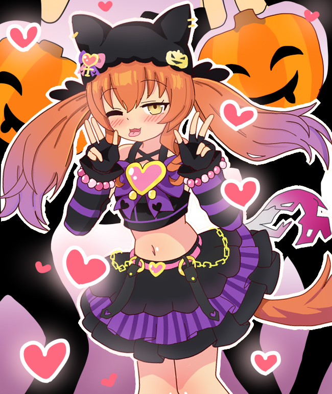 1girl, alternate_costume, animal_ears, blush, commentary_request, fingerless_gloves, gloves, hair_ornament