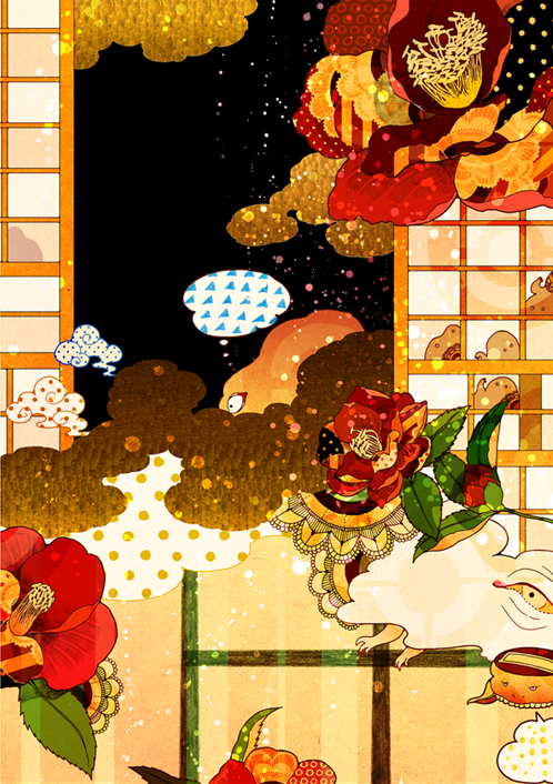 cloud, clouds, flower, minoru_(pulse20), no_humans, original, tsubaki