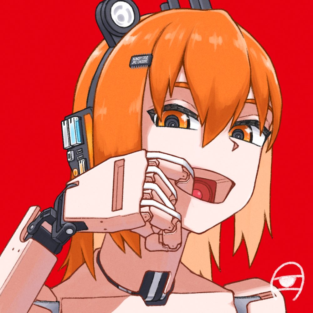 1girl, a.i._voice, adachi_rei, android, finger_in_own_mouth, headlamp, kanbaru_mitsuki, looking_at_viewer